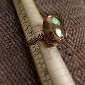 My first Handmade mood style glass unisex size 8 ring